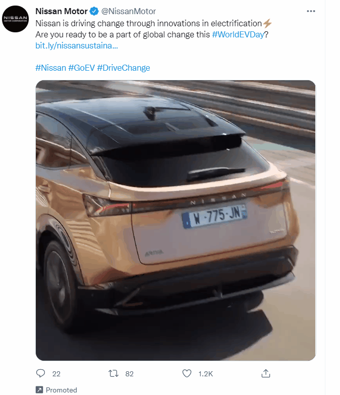 Nissan ad on Twitter