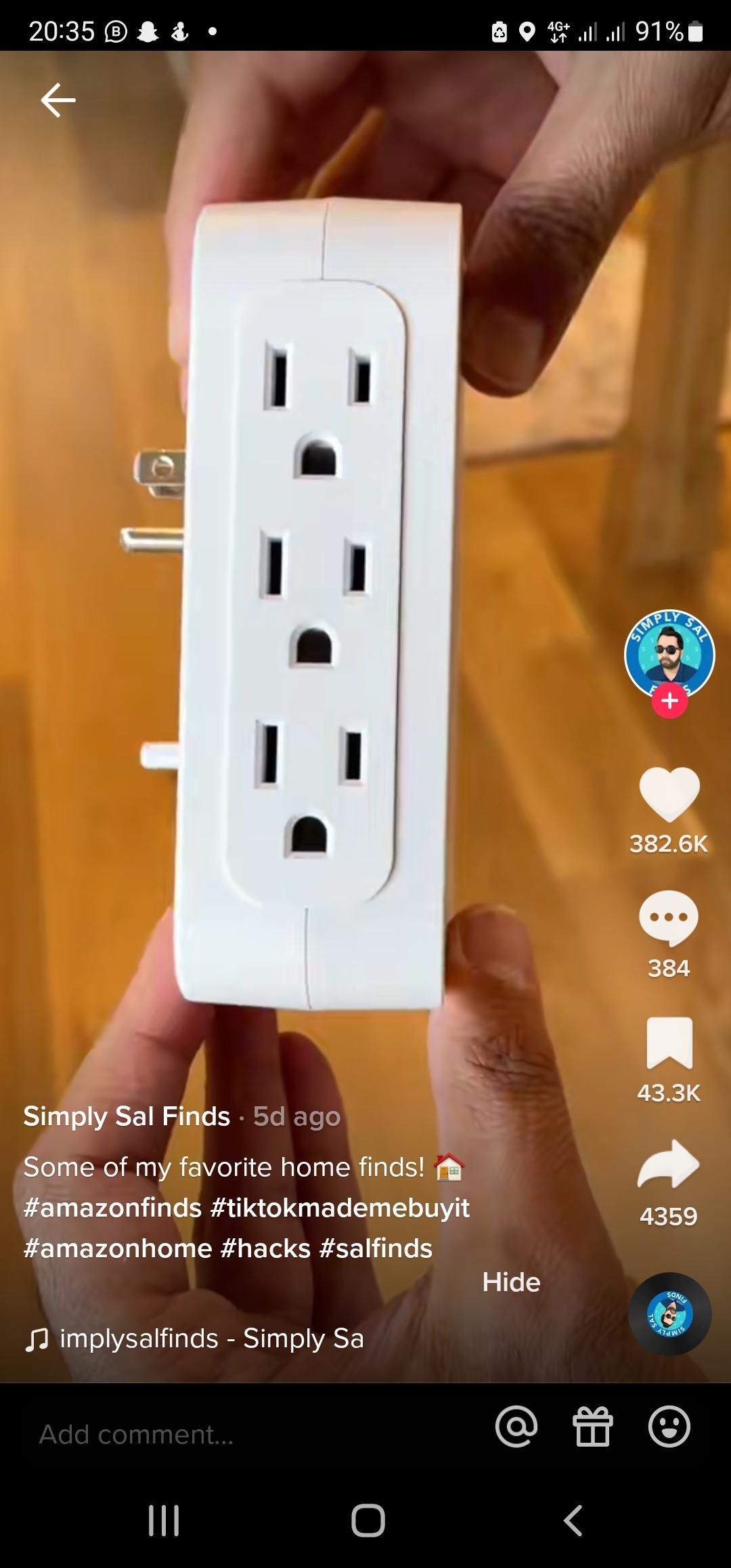 An example of a TikTok promoting a product