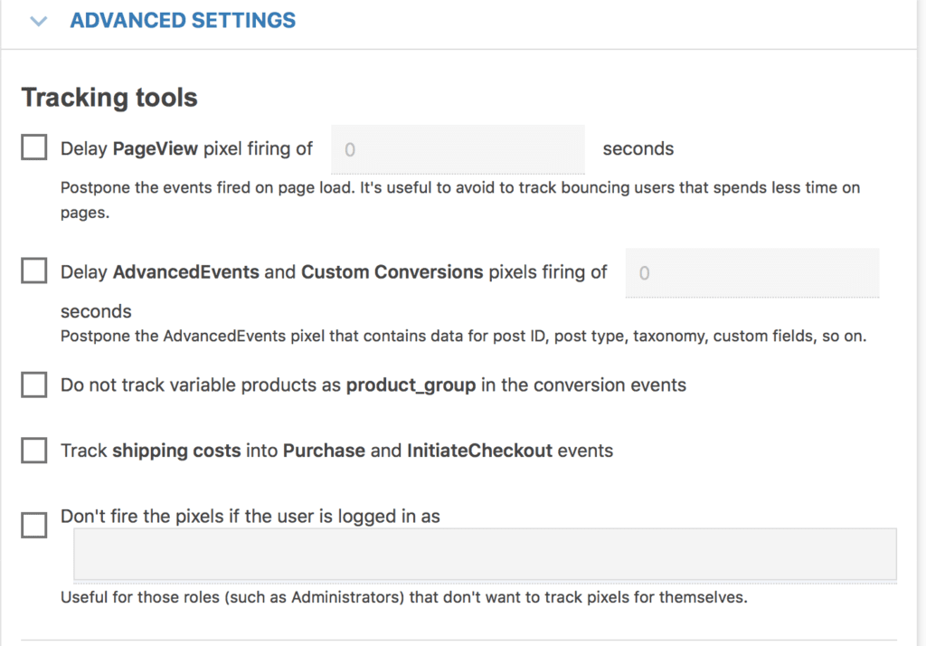 Advanced Facebook pixel features