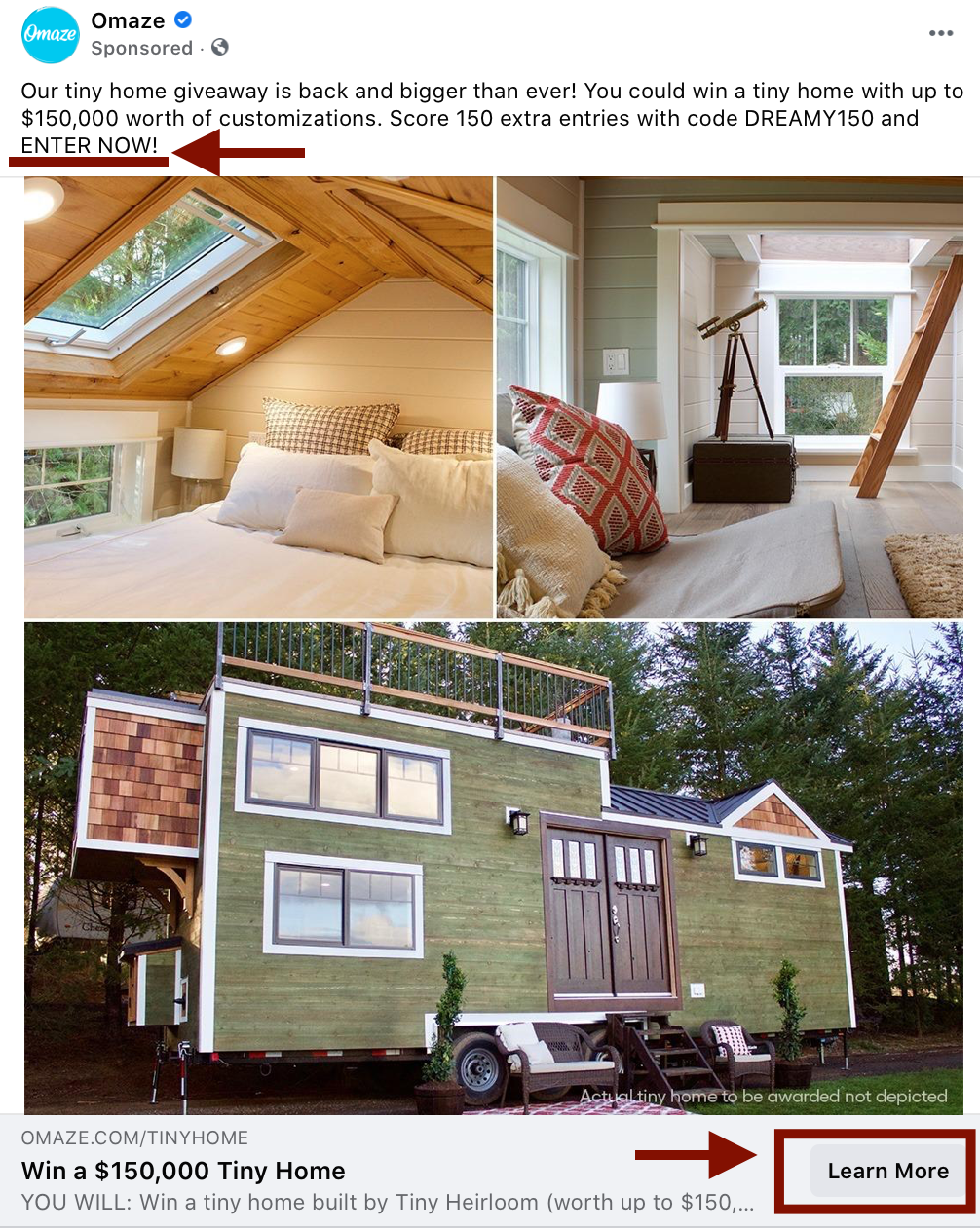 Ad example from Omaze