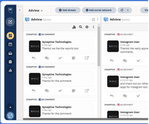 Adview social listening integration in Hootsuite