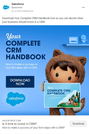 Facebook image ad example: Salesforce